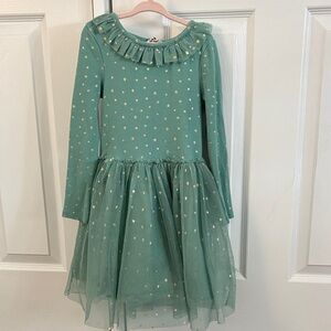 Mini Boden Green Starry Kids Dress
